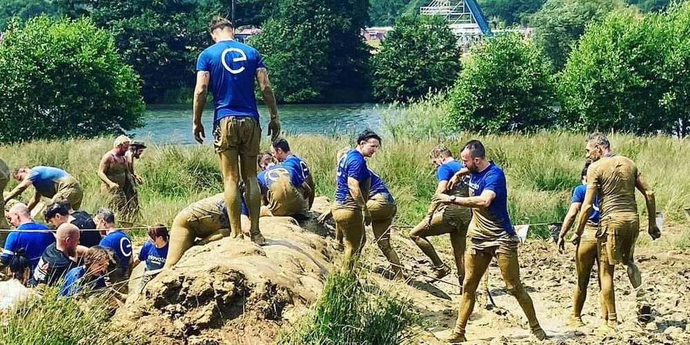 Members of Elevate Fitness gym at a Tough Mudder event