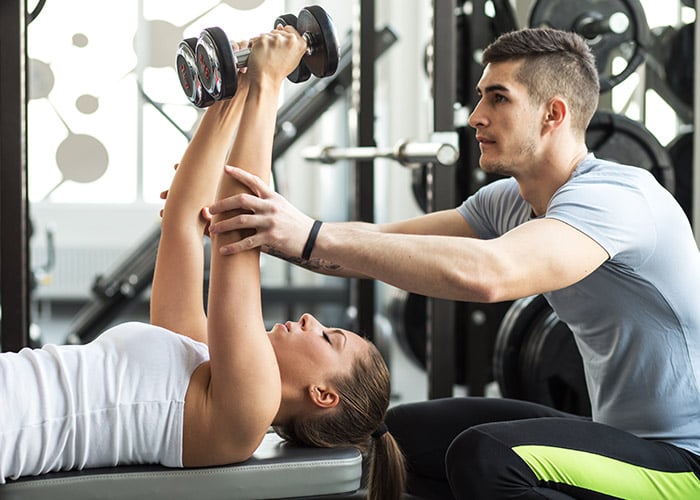 resistance training with heart rate tracking using the MYZONE system