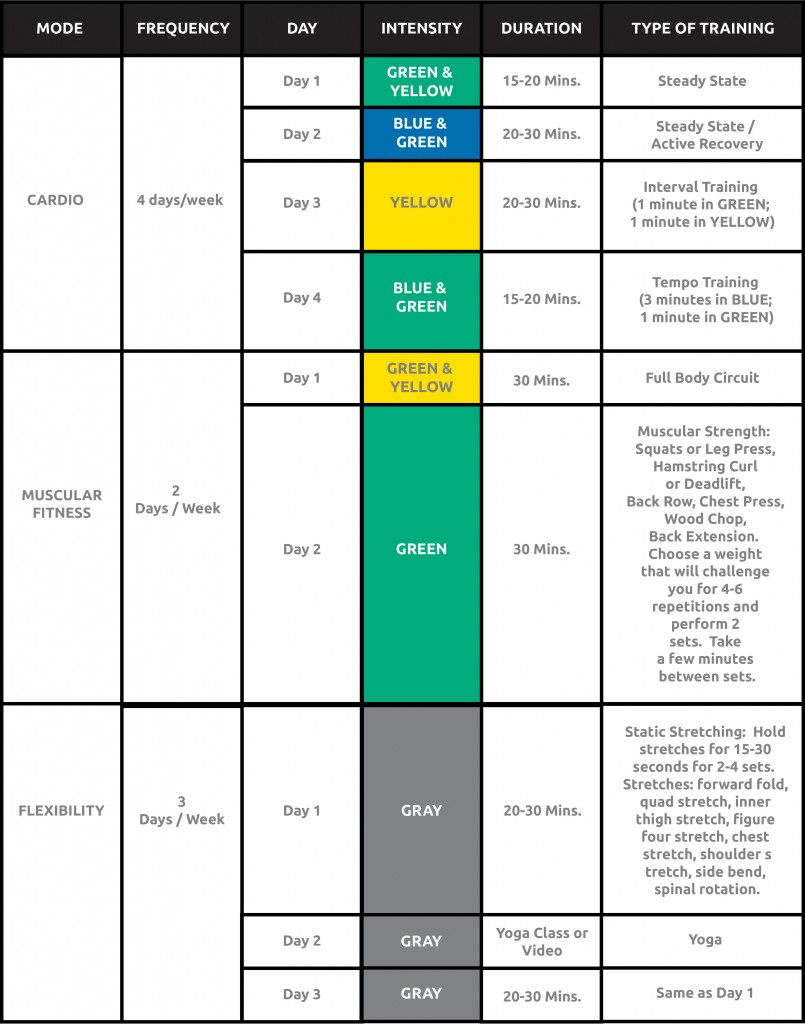 One Week Training Plan Using Myzone