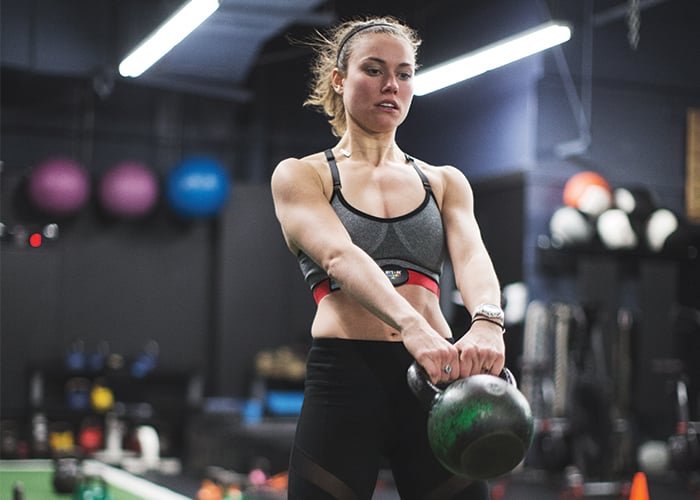 Kettlebell with MYZONE's exercise wearable