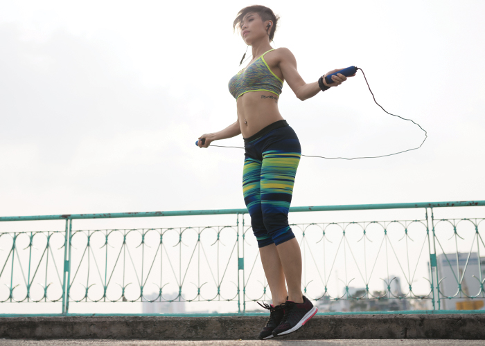 Jump rope using MYZONE exercise tracker